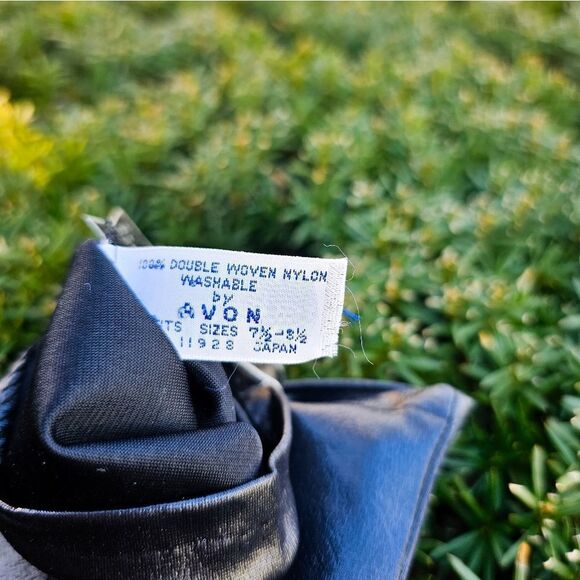 New VTG Avon Double Woven 100% Nylon Leather Look Statement Gloves. M Fit - Picture 9 of 15